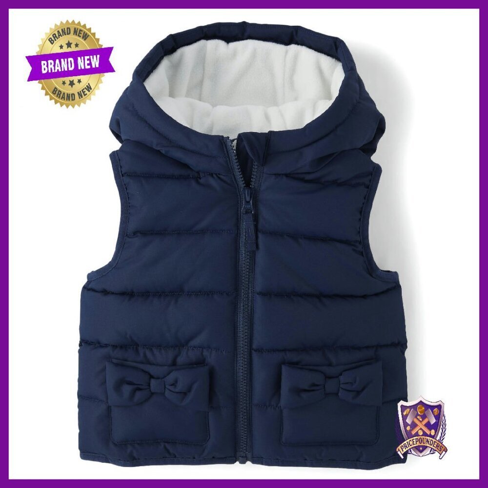 Toddler Puffer Vest Water Resistant Hooded Sleeveless